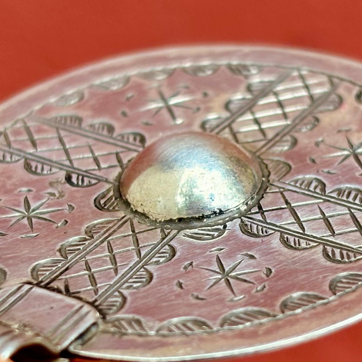 Runder Diskusanhänger aus Silber Berber Marokko - Orientalisches Amulett Schmuck