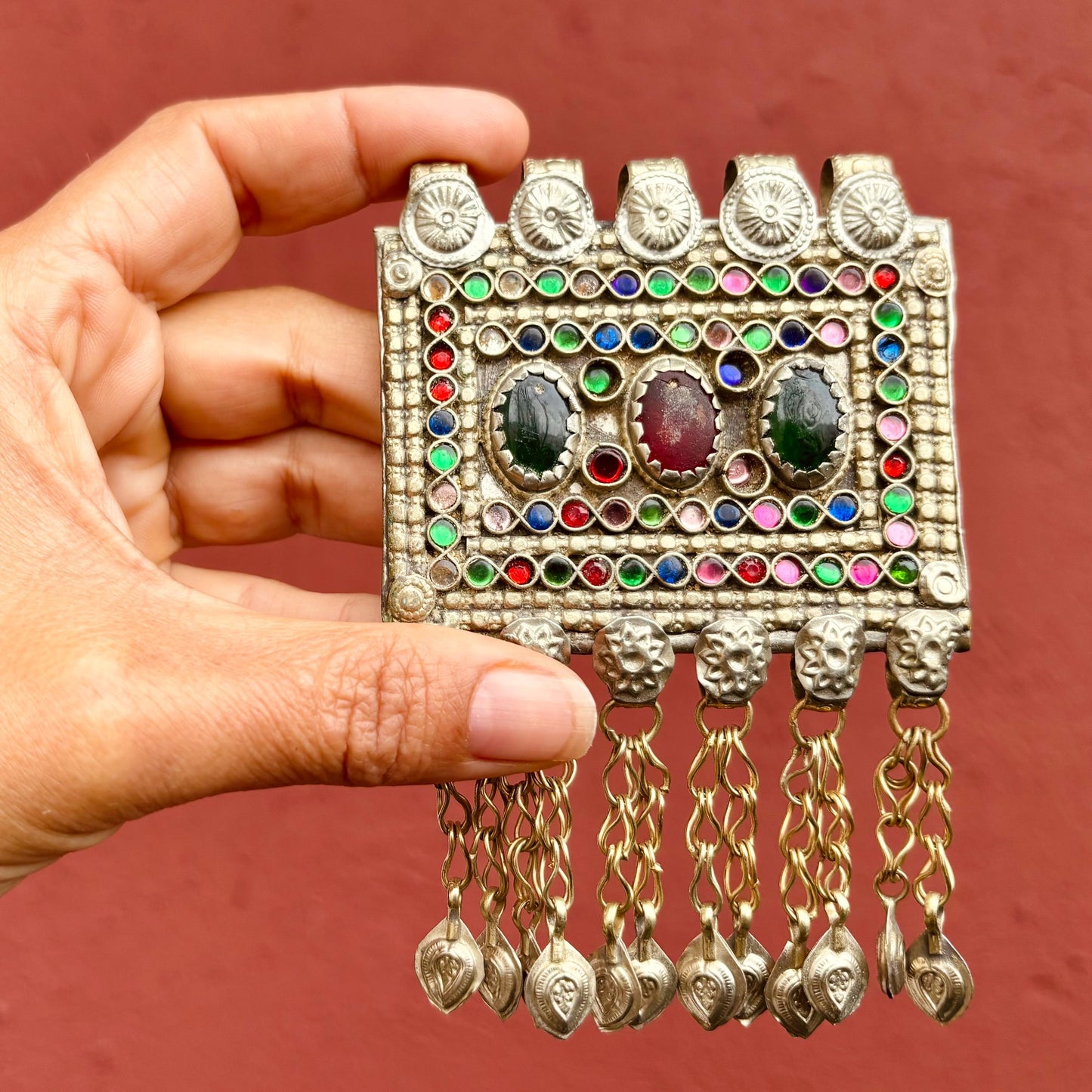 Pendentif tribal, bijou ethnique Afghan, danse orientale, bijou asiatique, pendentif vintage, collier tribu Kuchi, bijou gypsy boho festival