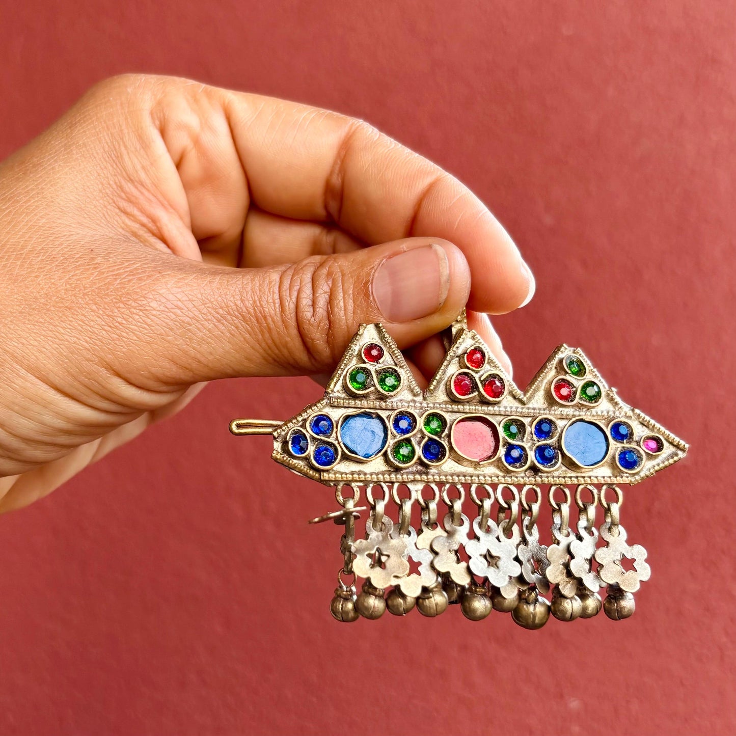 Barrette cheveux ancienne, Bijou ethnique tribal Kuchi nomades Afghans, bijou asiatique oriental boho, Danse orientale tribal fusion, Cadeau