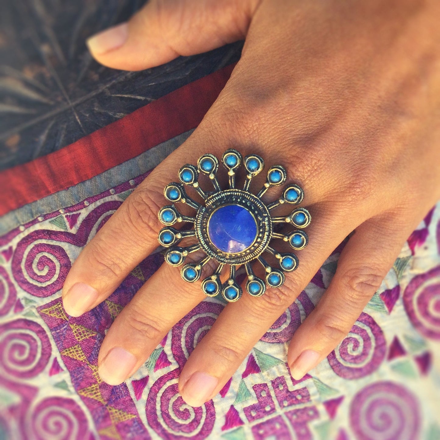 Bague ethnique vintage, Bague gypsy, Grosse bague, Bague orientale, Bague tribale, Fusion, Bijoux indiens, Rajasthan, tribus nomades, Cadeau