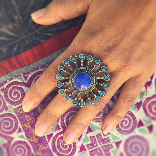 Bague ethnique vintage, Bague gypsy, Grosse bague, Bague orientale, Bague tribale, Fusion, Bijoux indiens, Rajasthan, tribus nomades, Cadeau